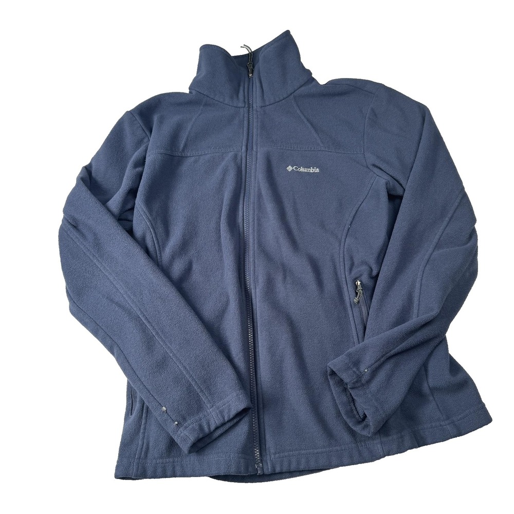 Columbia Jacket Womens Large Blue Full Zip Fleece Outdoor XL0098 1744621
